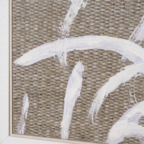Woven Textile by Mercana Studio a Hand Embellished Textured Framed Canvas by Mercana at Eve Furniture
