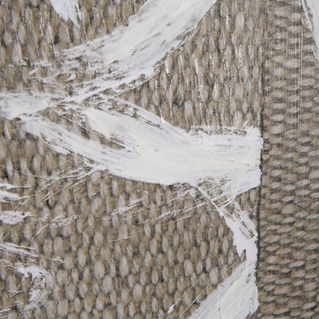 Woven Textile by Mercana Studio a Hand Embellished Textured Framed Canvas by Mercana at Eve Furniture