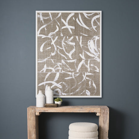 Woven Textile by Mercana Studio a Hand Embellished Textured Framed Canvas by Mercana at Eve Furniture