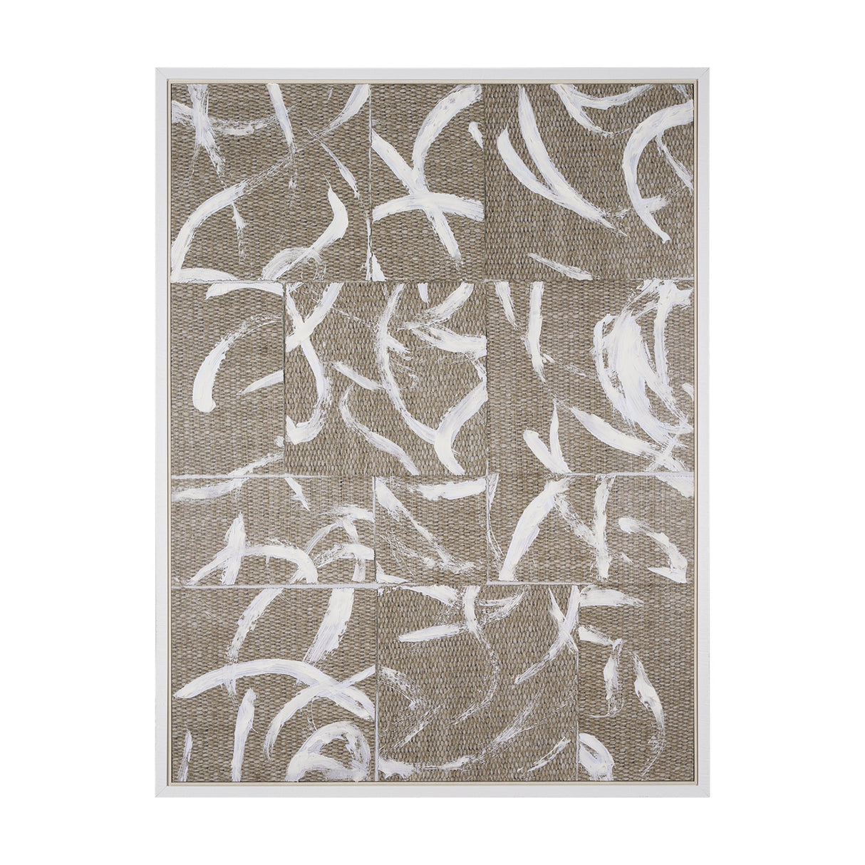 Woven Textile by Mercana Studio a Hand Embellished Textured Framed Canvas by Mercana at Eve Furniture