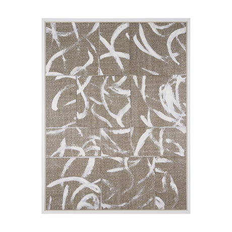Woven Textile by Mercana Studio a Hand Embellished Textured Framed Canvas by Mercana at Eve Furniture