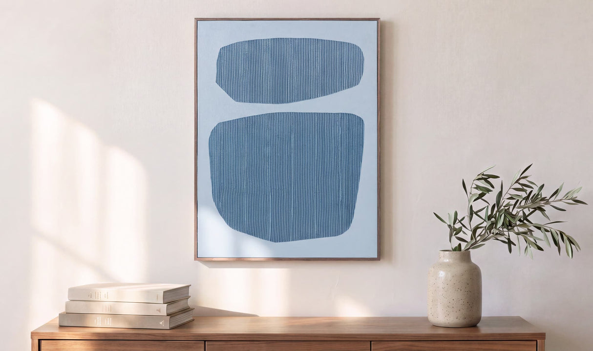 Uma Framed Painting Blue Palette