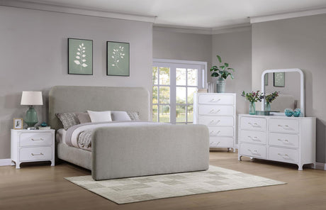 Wren Gray Upholstered Eastern King Platform Bed by Coaster at Eve Furniture