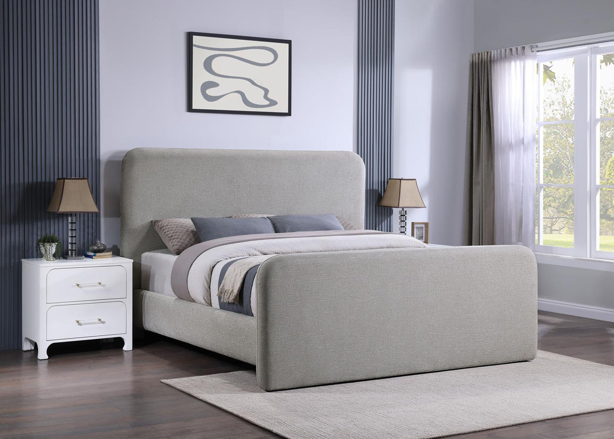 Wren Gray Upholstered Eastern King Platform Bed by Coaster at Eve Furniture