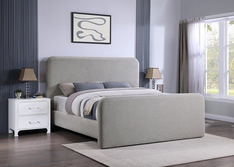 Wren Gray Upholstered Eastern King Platform Bed by Coaster at Eve Furniture