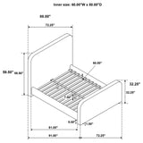 Wren Grey Upholstered Queen Platform Bed by Coaster at Eve Furniture