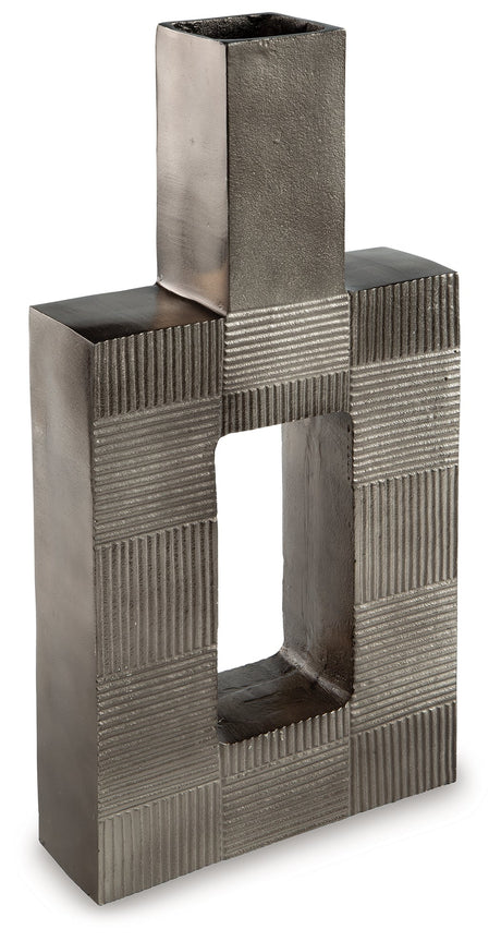 Wrengrove Antique Nickel Finish Vase by Ashley at Eve Furniture