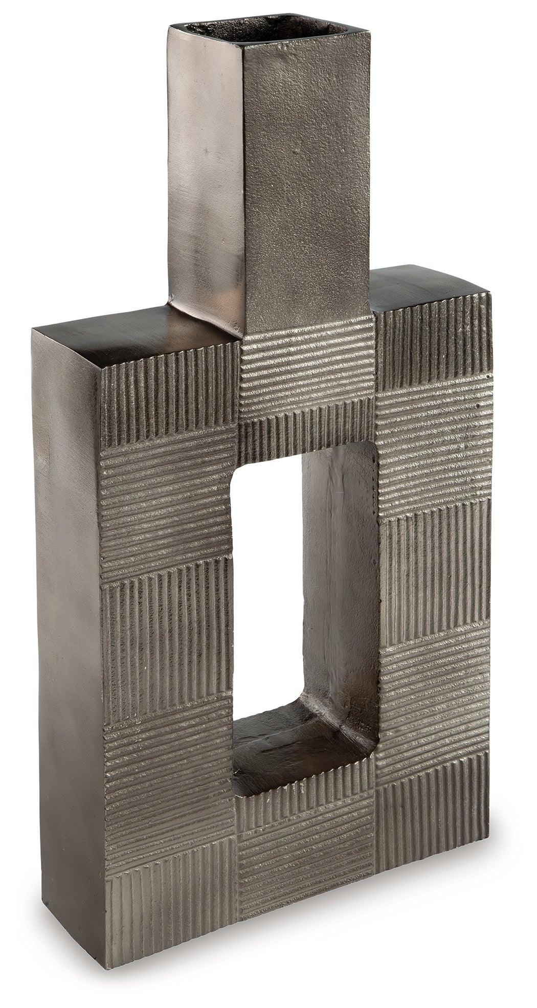 Wrengrove Antique Nickel Finish Vase by Ashley at Eve Furniture