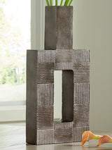 Wrengrove Antique Nickel Finish Vase by Ashley at Eve Furniture