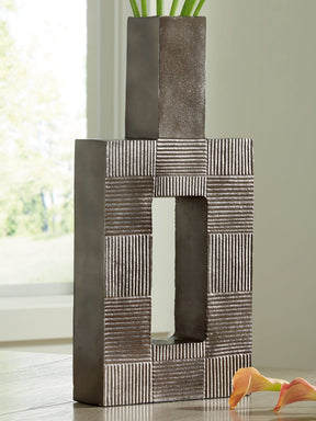 Wrengrove Antique Nickel Finish Vase by ASHLEY FURNITURE at Eve Furniture