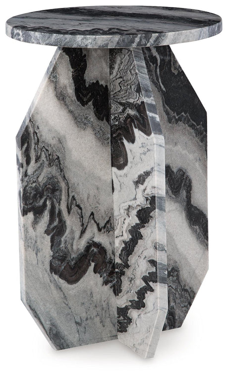 Wrenlane White/Black Accent Table by Ashley at Eve Furniture