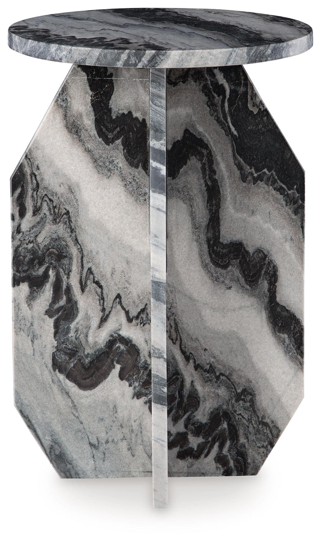 Wrenlane White/Black Accent Table by Ashley at Eve Furniture