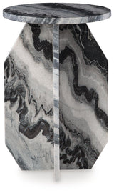 Wrenlane White/Black Accent Table by Ashley at Eve Furniture