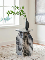Wrenlane White/Black Accent Table by Ashley at Eve Furniture