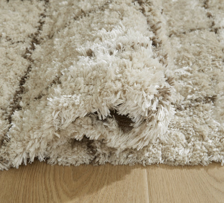 Wrenlow Cream/Brown Large Rug by Ashley at Eve Furniture