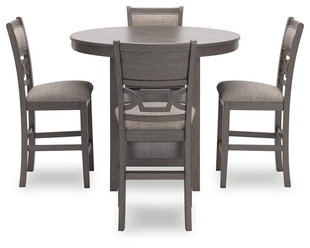 Wrenning Gray Counter Height Dining Table and 4 Barstools (Set of 5)