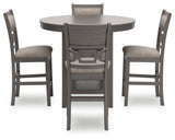 Wrenning Gray Counter Height Dining Table and 4 Barstools (Set of 5)