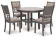 Wrenning Gray Dining Table and 4 Chairs by Ashley at Eve Furniture