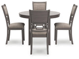 Wrenning Gray Dining Table and 4 Chairs by Ashley at Eve Furniture