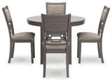 Wrenning Gray Dining Table and 4 Chairs (Set of 5)