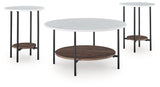 Wrenwich Brown/Black/White Table (Set of 3) by Ashley at Eve Furniture