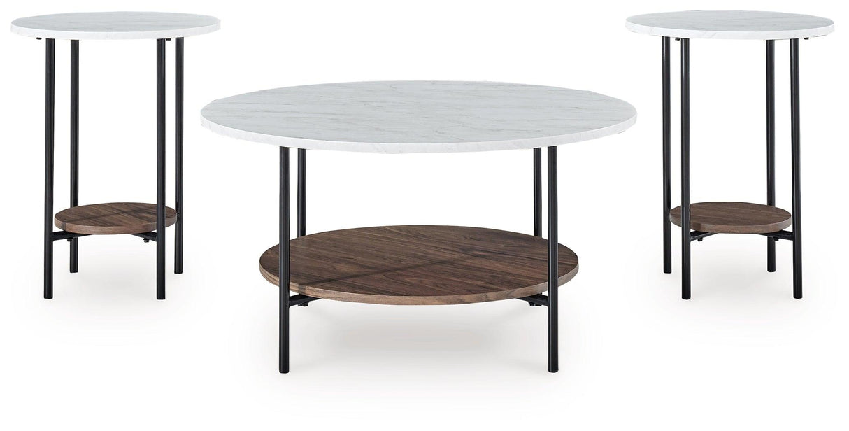 Wrenwich Brown/Black/White Table (Set of 3) by Ashley at Eve Furniture