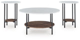 Wrenwich Brown/Black/White Table (Set of 3) by Ashley at Eve Furniture