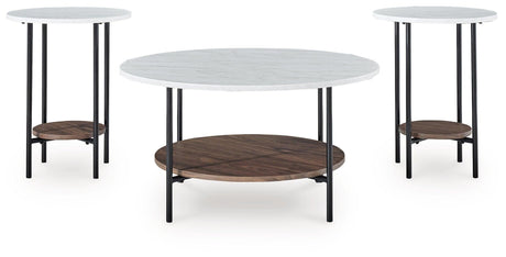 Wrenwich Brown/Black/White Table (Set of 3) by Ashley at Eve Furniture