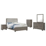 Wright Brown Oak 5-Piece Eastern King Bedroom Set by Coaster at Eve Furniture