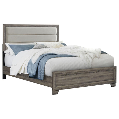 Wright Brown Oak 50-inch Upholstered Eastern King Bed by Coaster at Eve Furniture