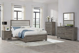 Wright Brown Oak 50-inch Upholstered Eastern King Bed by Coaster at Eve Furniture