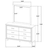 Wright Brown Oak 6-drawer Dresser and Mirror by Coaster at Eve Furniture