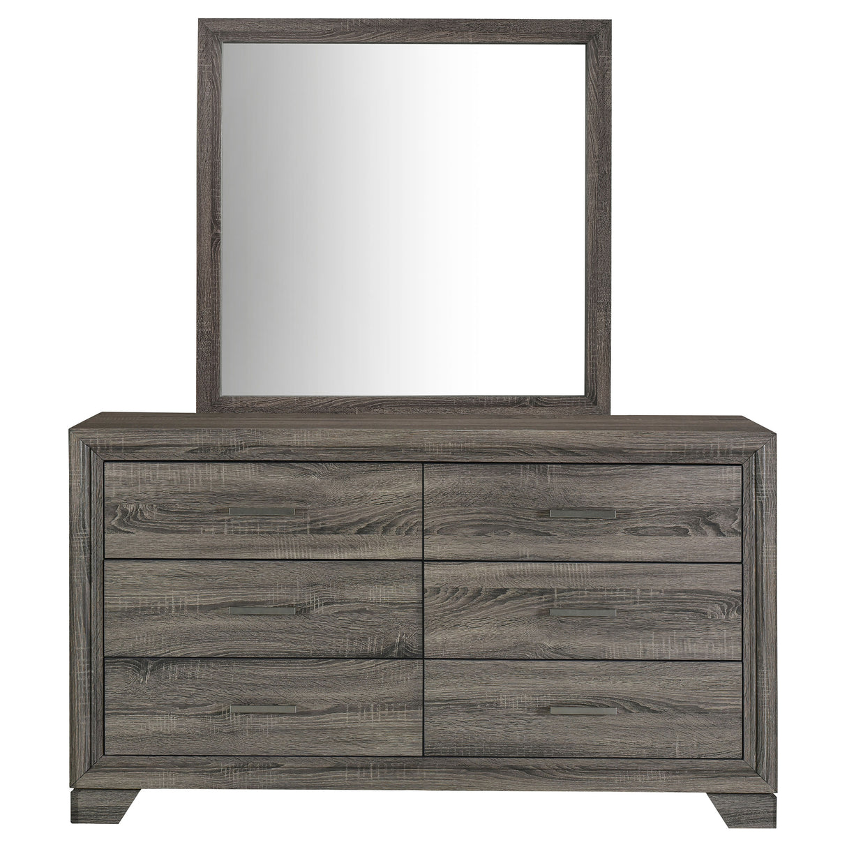 Wright Brown Oak 6-drawer Dresser and Mirror by Coaster at Eve Furniture