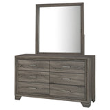 Wright Brown Oak 6-drawer Dresser and Mirror by Coaster at Eve Furniture