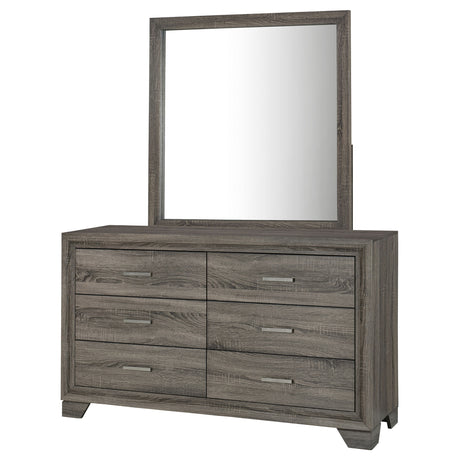 Wright Brown Oak 6-drawer Dresser and Mirror by Coaster at Eve Furniture
