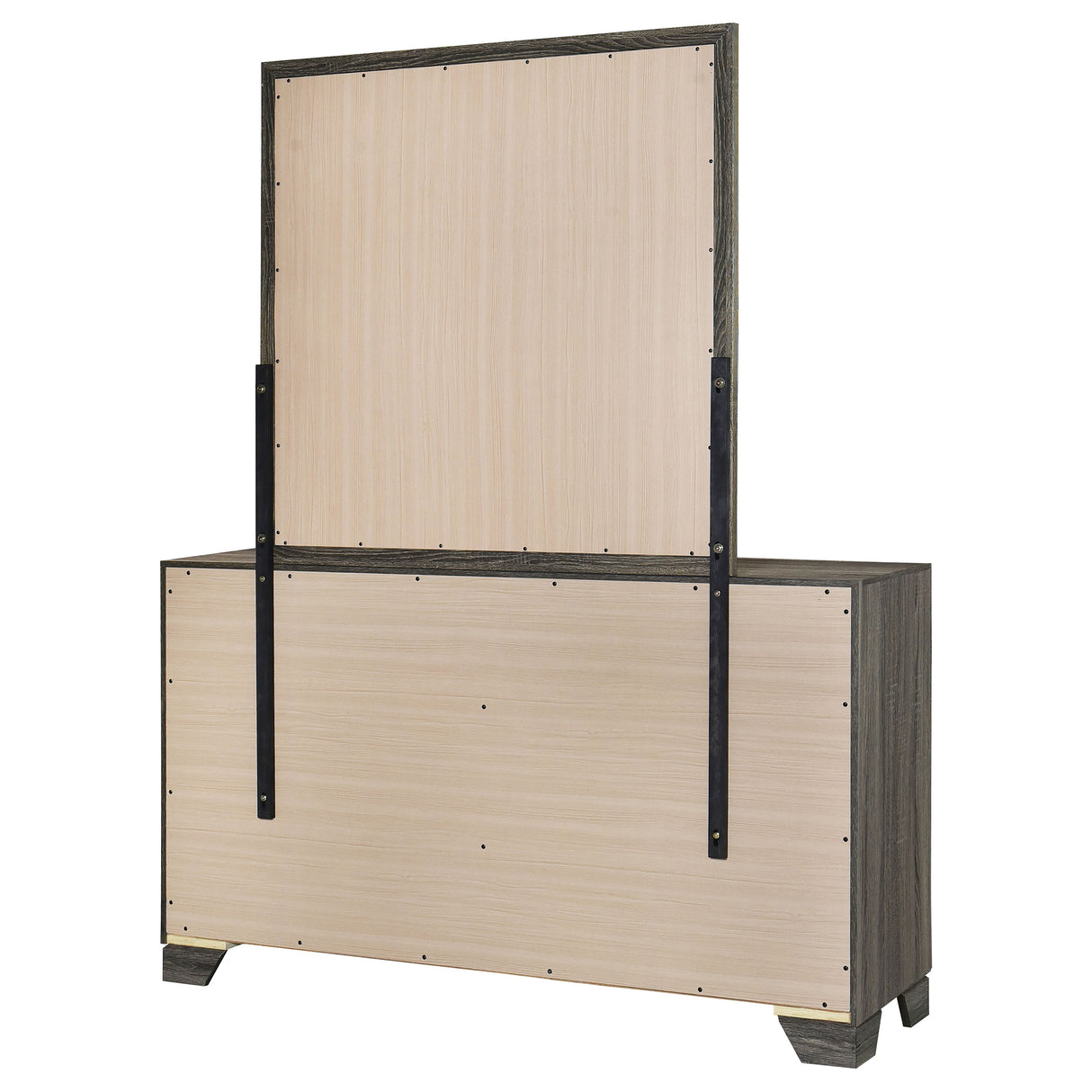 Wright Brown Oak 6-drawer Dresser and Mirror by Coaster at Eve Furniture