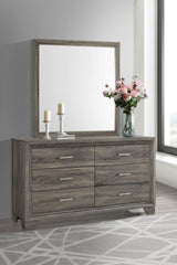 Wright Brown Oak 6-drawer Dresser and Mirror by Coaster at Eve Furniture