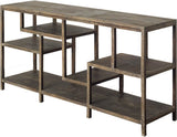 Wright I Brown Wood Multi-Level Shelf Console Table by Mercana at Eve Furniture