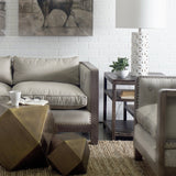 Wright II 22" x 21.9" Square Top Medium Brown Wooden Multi-Shelf End/Side Table by Mercana at Eve Furniture