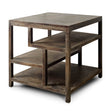 Wright II Square Top Medium Brown Wooden Multi-Shelf End/Side Table by Mercana at Eve Furniture