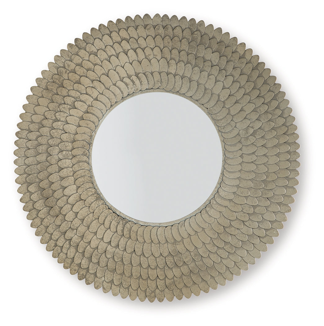 Wrightmund Champagne Finish Accent Mirror by ASHLEY FURNITURE at Eve Furniture