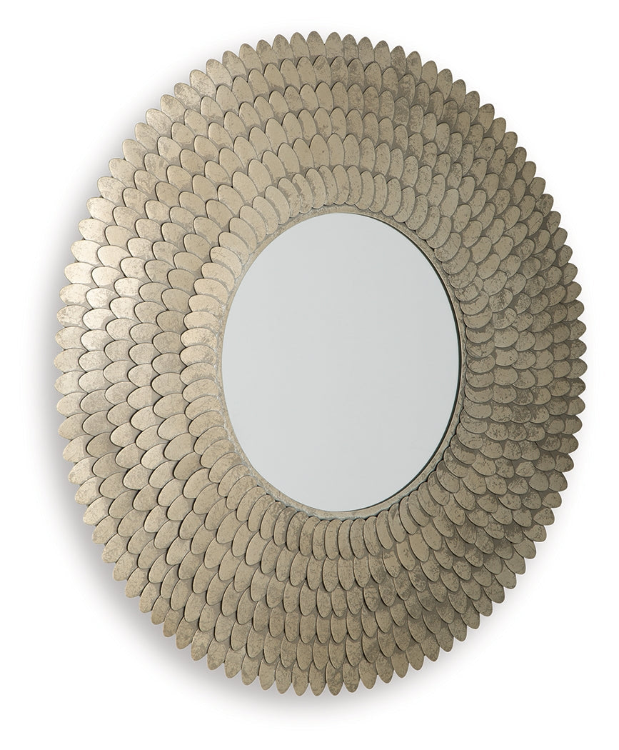 Wrightmund Champagne Finish Accent Mirror by ASHLEY FURNITURE at Eve Furniture