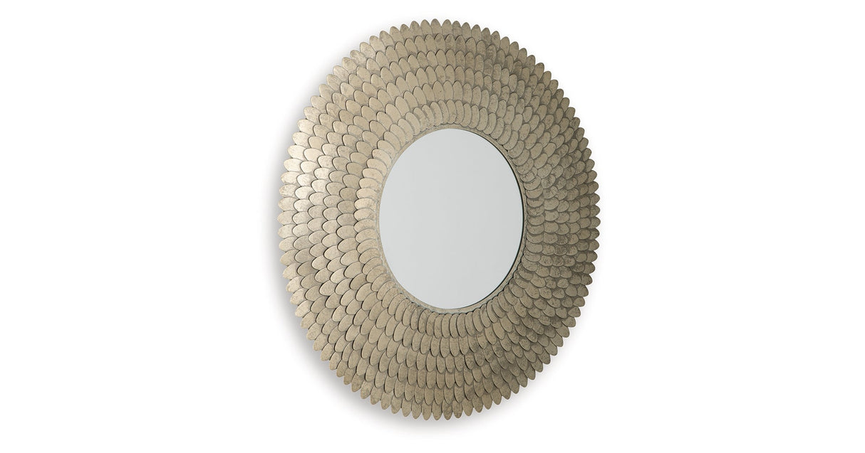 Wrightmund Champagne Finish Accent Mirror by ASHLEY FURNITURE at Eve Furniture