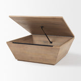 Wyatt 41.0L x 41.0W x 16.0H Brown Wood Angular Coffee Table by Mercana at Eve Furniture