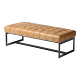 Wyatt Brown Leather Bench