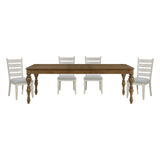 Wyatt Brown Weathered White & Gray 91" Extendable Dining Room Set by Homelegance at Eve Furniture