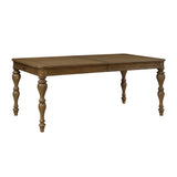 Wyatt Brown Weathered White & Gray 91" Extendable Dining Room Set by Homelegance at Eve Furniture
