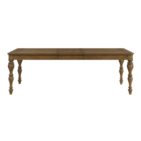 Wyatt Brown Weathered White & Gray 91" Extendable Dining Room Set by Homelegance at Eve Furniture