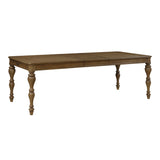 Wyatt Brown Weathered White & Gray 91" Extendable Dining Room Set by Homelegance at Eve Furniture