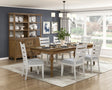 Wyatt Brown Weathered White & Gray 91" Extendable Dining Room Set by Homelegance at Eve Furniture